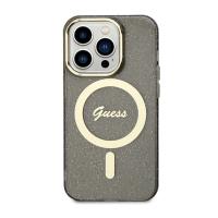 Guess Glitter Gold MagSafe - Etui iPhone 14 Pro Max (Czarny)