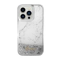 Guess Liquid Glitter Marble - Etui iPhone 14 (Biały)