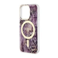 Guess Leopard MagSafe - Etui iPhone 14 Pro Max (Różowy)