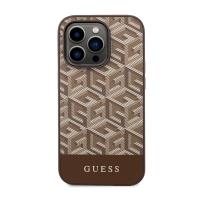 Guess GCube Stripes MagSafe - Etui iPhone 14 Pro (Brązowy)