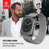 Crong Milano Steel - Pasek ze stali nierdzewnej do Apple Watch 42/44/45/49 mm (srebrny)