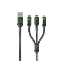 WEKOME WDC-170 Raython Series - Kabel połączeniowy 3w1 USB-A do USB-C + Lightning + Micro USB Fast Charging PD 1.2 m (Czarny)