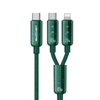 WEKOME WDC-194 Vanguard Series - Kabel połączeniowy 2w1 USB-C do USB-C + Lightning Super Fast Charging 65W 1 m (Zielony)