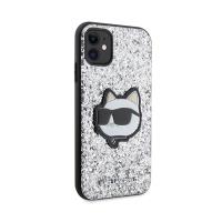Karl Lagerfeld NFT Glitter Choupette Patch - Etui iPhone 11 (Srebrny)