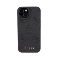 Guess Leather 4G Stamped - Etui iPhone 15 (czarny)