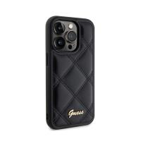 Guess Quilted Metal Logo - Etui iPhone 15 Pro (czarny)