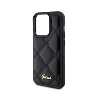 Guess Quilted Metal Logo - Etui iPhone 15 Pro (czarny)
