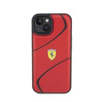 Ferrari Twist Metal Logo - Etui iPhone 15 (czerwony)