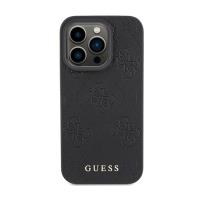 Guess Leather 4G Stamped - Etui iPhone 15 Pro Max (czarny)