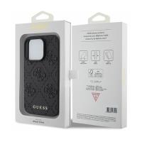 Guess Leather 4G Stamped - Etui iPhone 15 Pro Max (czarny)