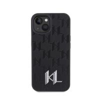 Karl Lagerfeld Leather Monogram Hot Stamp Metal Logo - Etui iPhone 15 (czarny)