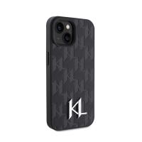 Karl Lagerfeld Leather Monogram Hot Stamp Metal Logo - Etui iPhone 15 (czarny)