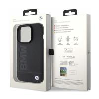 BMW Leather Hot Stamp - Etui iPhone 15 Pro (czarny)
