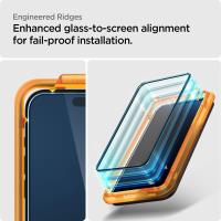 Spigen Alm Glass FC 2-Pack - Szkło hartowane do iPhone 15 2 szt (Czarna ramka)