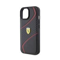 Ferrari Twist Metal Logo - Etui iPhone 15 (czarny)