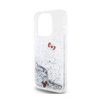 Hello Kitty Liquid Glitter Charms Kitty Head - Etui iPhone 15 Pro (srebrny)
