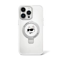 Karl Lagerfeld Ring Stand Choupette Head MagSafe - Etui iPhone 15 Pro (biały)