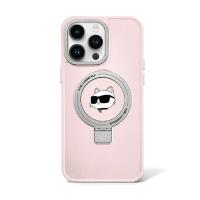Karl Lagerfeld Ring Stand Choupette Head MagSafe - Etui iPhone 15 Pro (różowy)