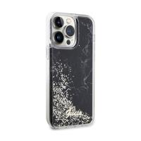 Guess Liquid Glitter Marble - Etui iPhone 14 Pro Max (Czarny)