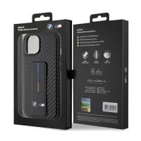 BMW Grip Stand Smooth & Carbon - Etui iPhone 15 (czarny)