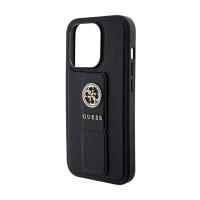 Guess Grip Stand 4G Saffiano Strass Logo - Etui iPhone 15 Pro Max (czarny)