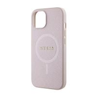 Guess Saffiano MagSafe - Etui iPhone 15 Plus (różowy)
