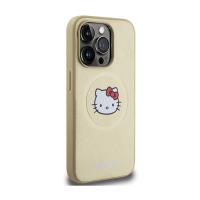 Hello Kitty Leather Kitty Head MagSafe - Etui iPhone 15 Pro Max (złoty)
