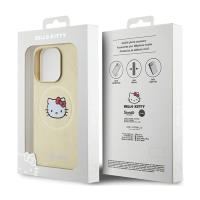 Hello Kitty Leather Kitty Head MagSafe - Etui iPhone 15 Pro Max (złoty)
