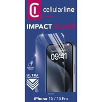 Cellularline Impact Glass - Hartowane szkło ochronne iPhone 15 / iPhone 15 Pro