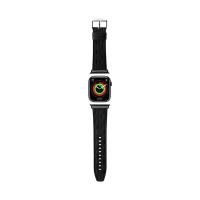Karl Lagerfeld Saffiano Monogram - Pasek do Apple Watch 38/40/41 mm (czarny)