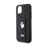 Karl Lagerfeld Gripstand Saffiano Choupette Pins - Etui iPhone 11 (czarny)