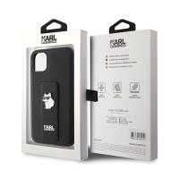 Karl Lagerfeld Gripstand Saffiano Choupette Pins - Etui iPhone 11 (czarny)