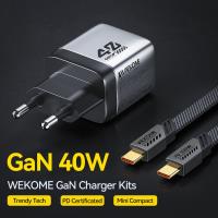 WEKOME WP-U02 Mecha Series - Ładowarka sieciowa 2x USB-C Super Fast Charger GaN 40W (Srebrny)