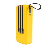 WEKOME WP-10 Pop Digital Series - Power bank 20000 mAh z wbudowanym kablem USB-C / Lightning / Micro USB / USB-A (Żółty)