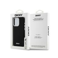 DKNY Liquid Silicone Small Metal Logo MagSafe - Etui iPhone 15 Pro (czarny)