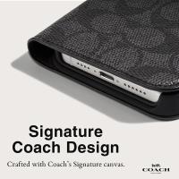 Coach Folio Signature C Case - Etui 2w1 z klapką iPhone 15 Pro Max (Charcoal)