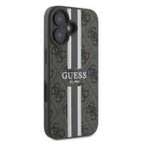 Guess 4G Printed Stripes MagSafe - Etui iPhone 16 Plus (brązowy)