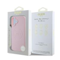 Guess Grained Ring MagSafe - Etui iPhone 16 Plus (różowy)