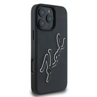 Karl Lagerfeld 3D Rubber Bicolor Signature - Etui iPhone 16 Pro (czarny)