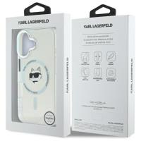 Karl Lagerfeld IML Metal Choupette Head MagSafe - Etui iPhone 16 Plus (biały)