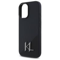 Karl Lagerfeld Silicone Shadow Metal Initial MagSafe - Etui iPhone 16 (czarny)