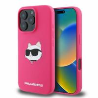 Karl Lagerfeld Silicone Choupette Head Print MagSafe - Etui iPhone 16 Pro Max (fuksja)