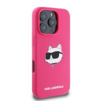 Karl Lagerfeld Silicone Choupette Head Print MagSafe - Etui iPhone 16 Pro Max (fuksja)