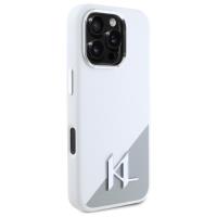 Karl Lagerfeld Silicone Shadow Metal Initial MagSafe - Etui iPhone 16 Pro Max (biały)