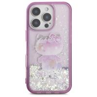 Hello Kitty Liquid Glitter 50TH Anniversary Party - Etui iPhone 16 Pro (fioletowy)