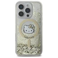 Hello Kitty Liquid Glitter Fever MagSafe - Etui iPhone 16 Pro (biały / złoty)