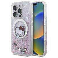 Hello Kitty Liquid Glitter Sweet Kitty Bows MagSafe - Etui iPhone 16 Pro (biały)