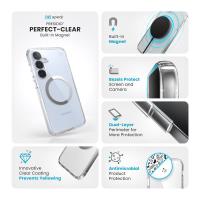 Speck Presidio Perfect-Clear Magnet - Etui Samsung Galaxy S25+ / S24+ MagSafe (Clear / Chrome Finish / Serene Silver)