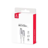 Crong Armor Link - Kabel 60W PD 3A USB-C do USB-C 150cm (biały)