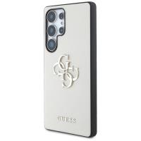 Guess Grained Big 4G Logo Small Classic Logo - Etui do Samsung Galaxy S25 Ultra (beżowy)